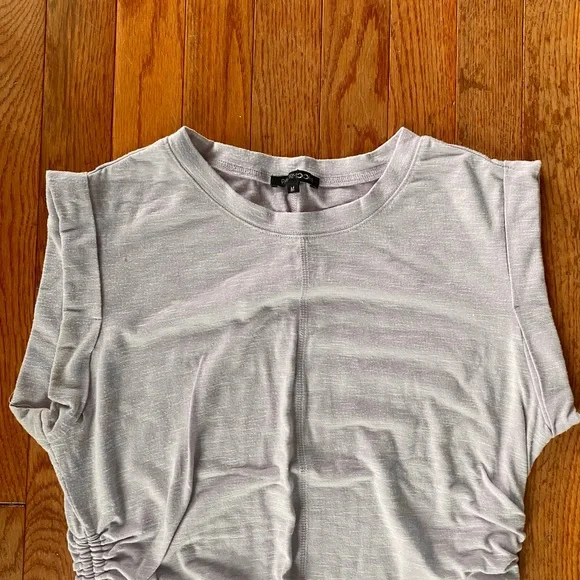 light pastel purple muscle tee ruched tank top - Picture 2 of 8